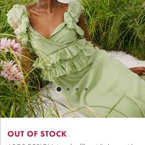 Green asos ruffle midi dress